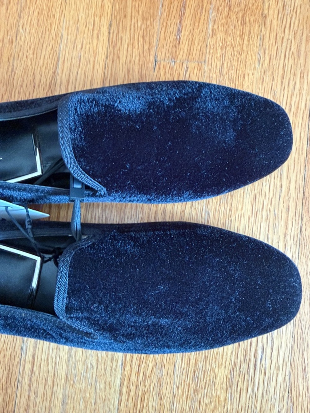 Zara Low-Heeled Velvet Loafer Shoes - Picture 3 of 12